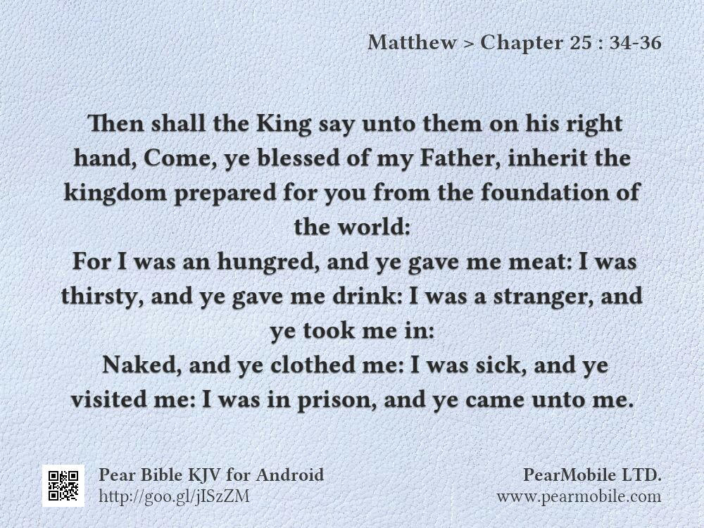 Matthew, Chapter 25:34-36